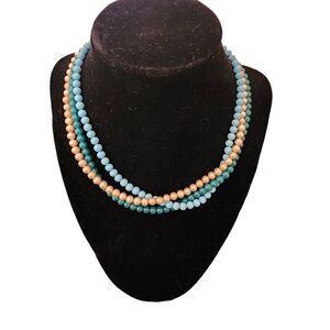 Vintage Ciner triple strand glass bead choker necklace